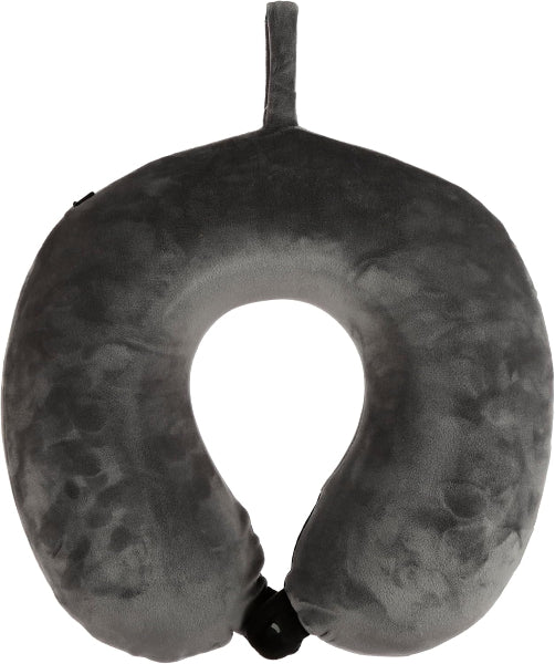 Gray travel neck pillow on a white background