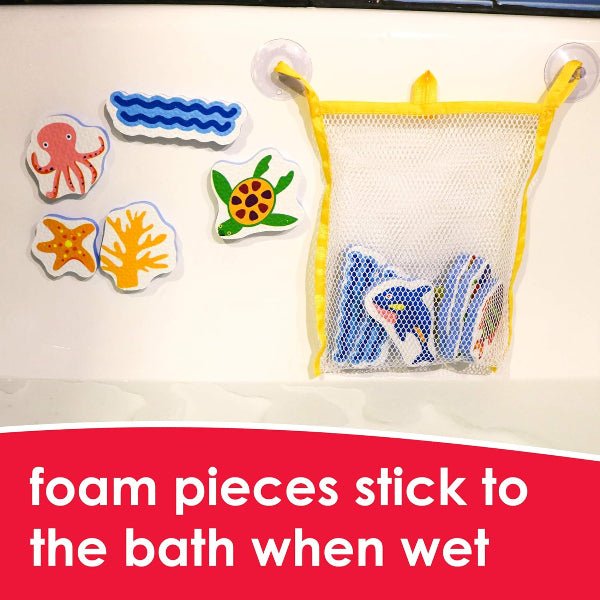 Kandy Toys 16 Piece Sea Animals Foam Bath Stickers Toys in Hanging Bag