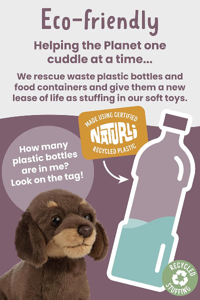 Living Nature Plush Sausage Dog Dachshund Puppy Soft Toy, 16cm