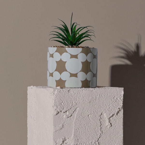 Disney Mickey Ceramic Footed Planter with Faux Plant 20cms
