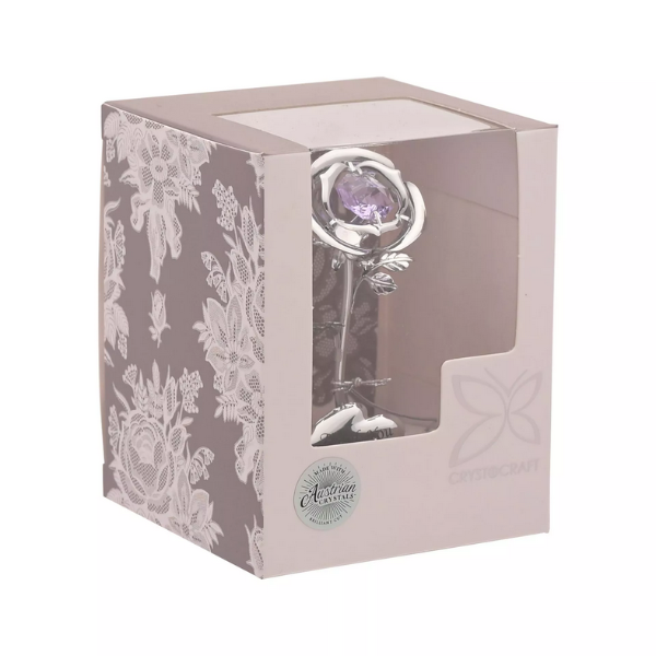 Crystocraft Celebration Rose Gift Ornament Thank You
