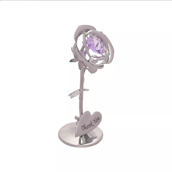 Crystocraft Celebration Rose Gift Ornament Thank You