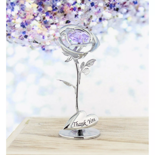 Crystocraft Celebration Rose Gift Ornament Thank You