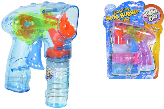 Light-up bubble gun with packaging on a white background