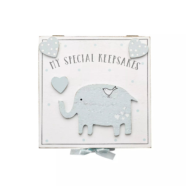 Children's photo album with elephant design and text 'My Special Keepsakes' on a white background