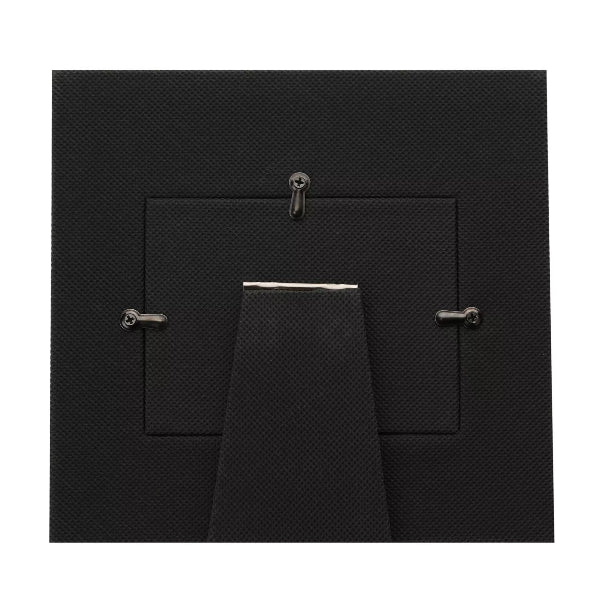 Black textured fabric with metal zippers on a white background