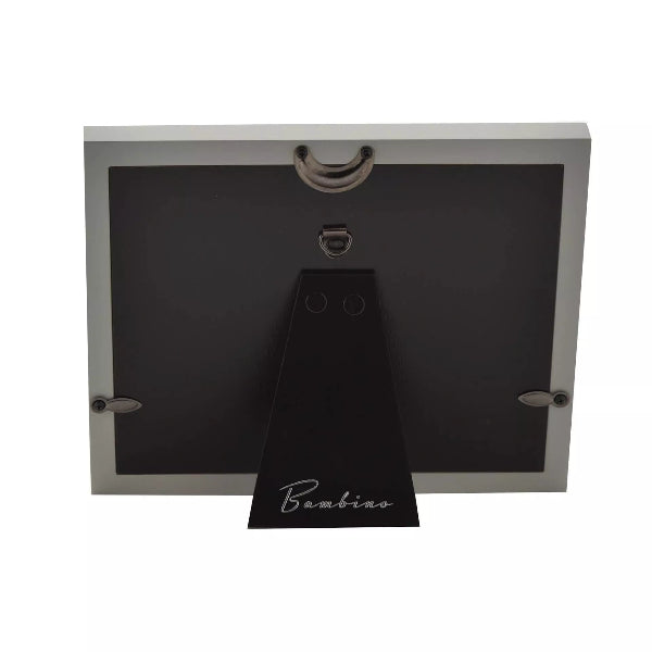 Back view of a photo frame with 'Bambino' branding on a white background