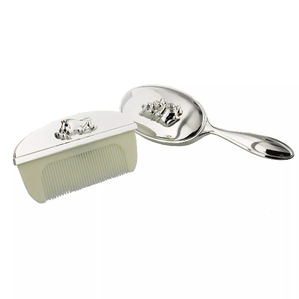 Disney Winnie The Pooh Silver Plated Brush & Comb Set
