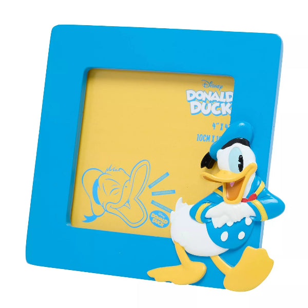 Blue photo frame with Donald Duck design on a white background