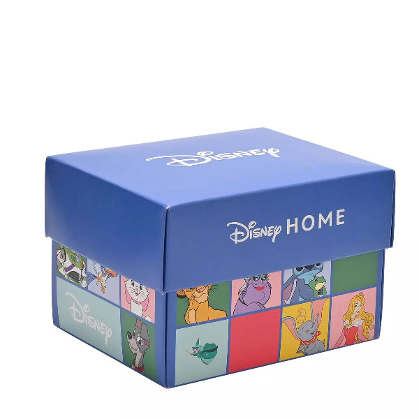 Blue box with Disney Home branding and cartoon character illustrations on a white background