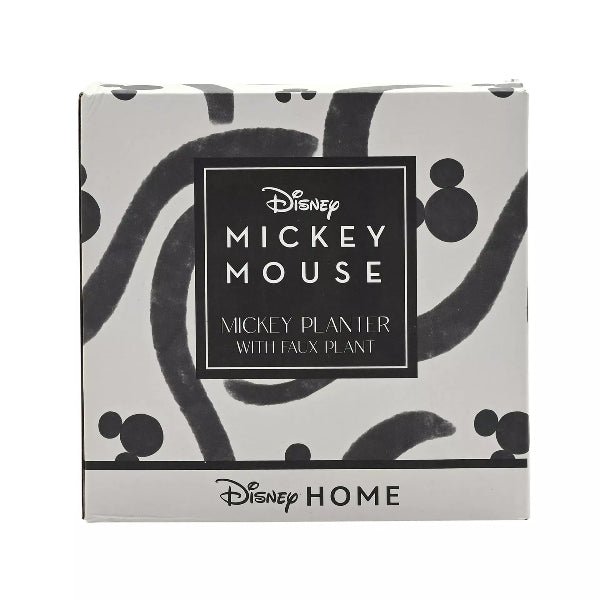 Box packaging of a Disney Mickey Mouse planter with black and white design