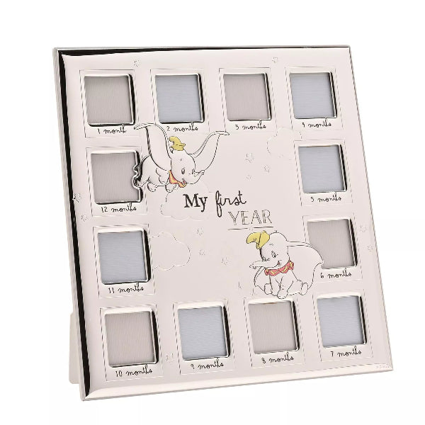 Disney Dumbo Plated 12 Aperture Photo Frame Rectangular My First Year 30cms