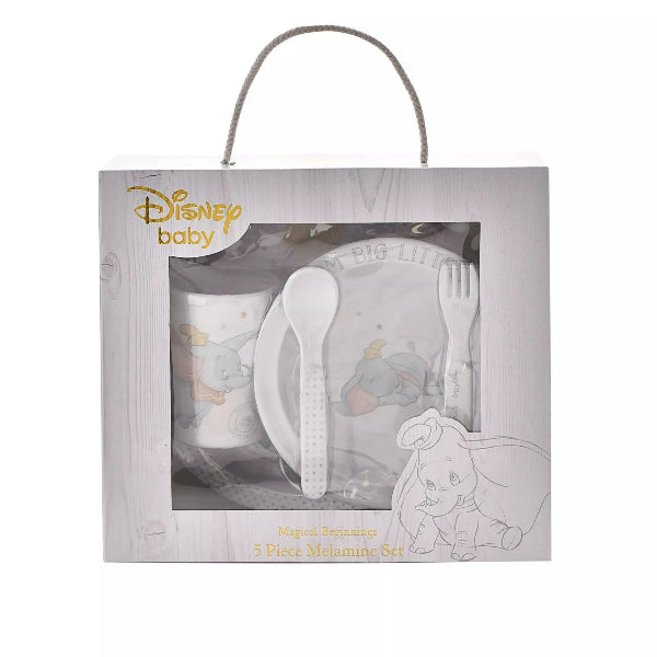 Disney baby melamine set packaging with Dumbo illustration