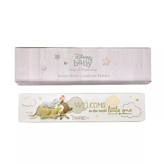 Disney Baby Bambi birth certificate holder packaging on a white background