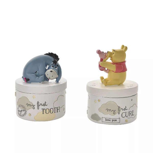 Disney Magical Tooth & Curl Keepsake Pots - Winnie The Pooh & Eeyore 10cms