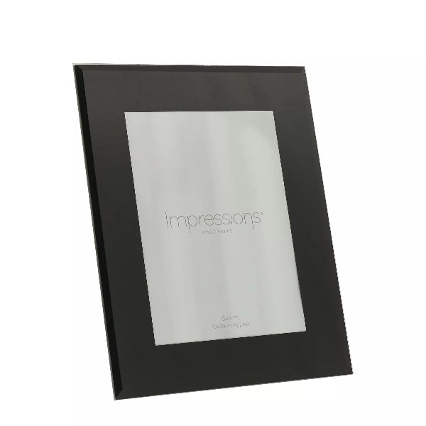 Impressions Black Glass Plain Design Picture Photo Frame  6" x 8"