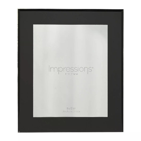 Black photo frame with 'Impressions' branding on a white background