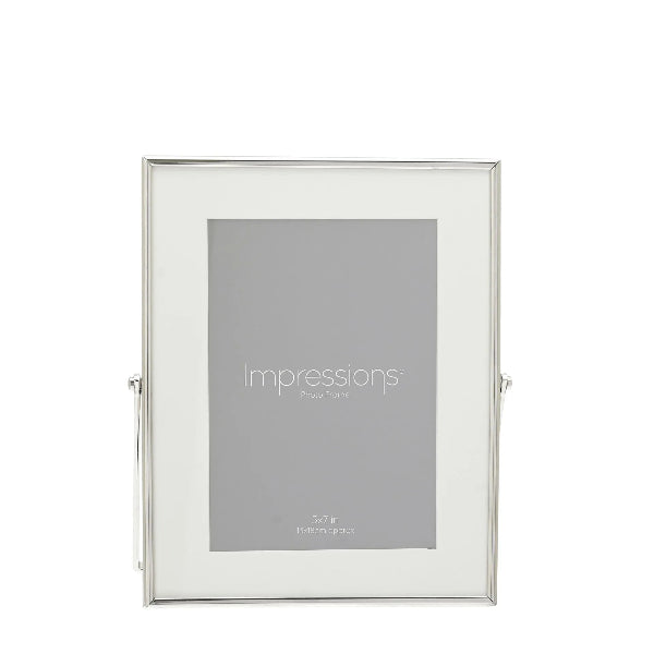 Silver picture frame with 'Impressions' branding on a white background