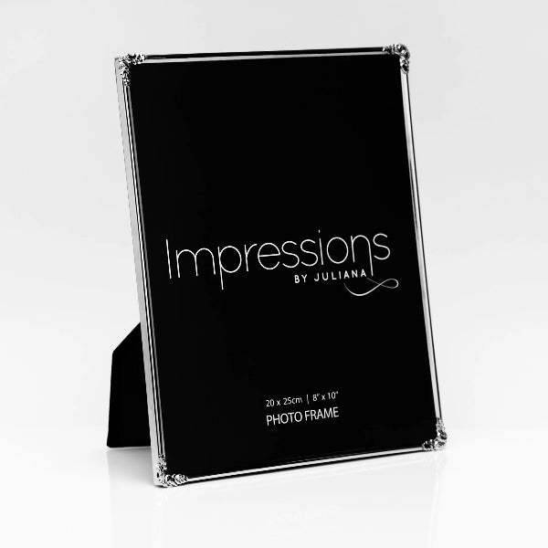 Black photo frame with 'Impressions by Juliana' branding on a white background