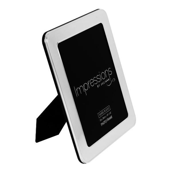 Silver photo frame with black background displaying 'Impressions' branding.