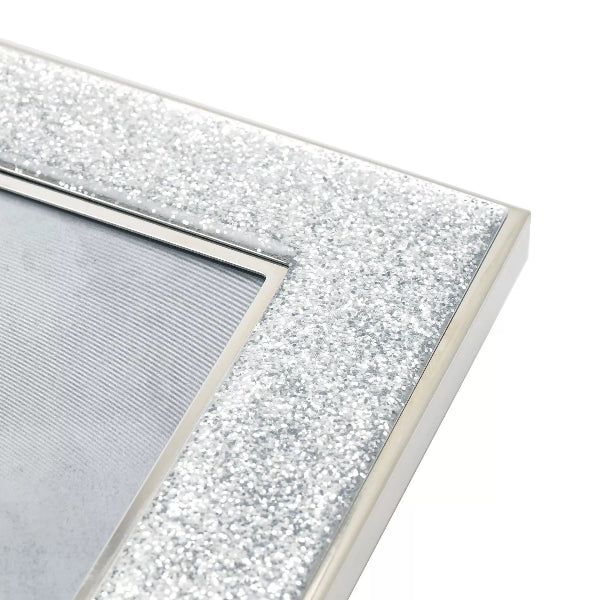 Impressions Silver Colour Photo Frame with Glitter Band 4"x6"