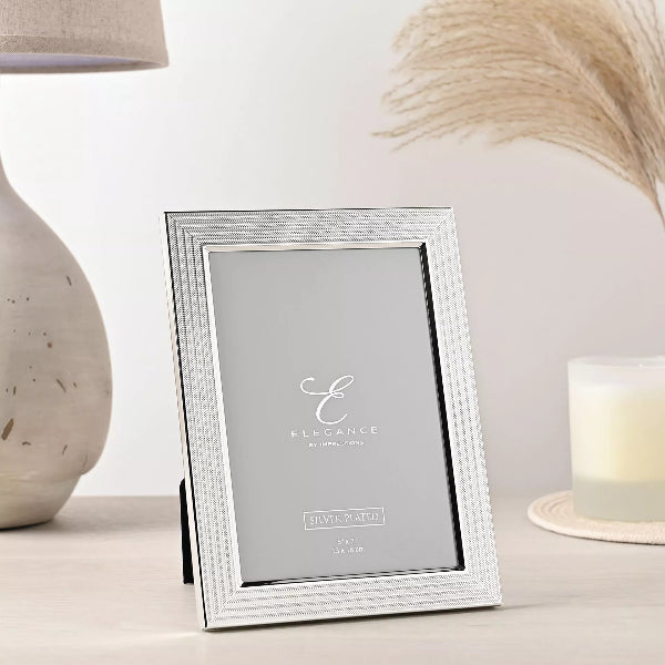 Impressions Elegance Silver Plated Textured Surface Photo Frame 5" x 7"