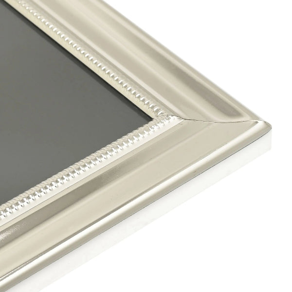 Silver decorative frame corner on a white background