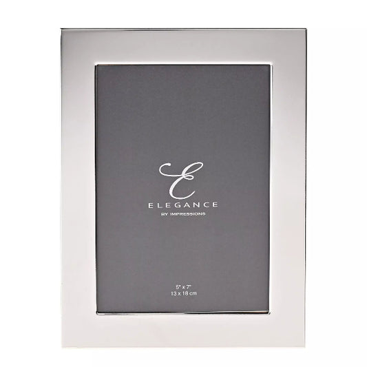 Impressions Elegance Shiny Silver Plated Photo Frame 5" x 7"