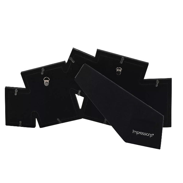 Set of black jewelry display cards with 'Impressions' branding on a white background