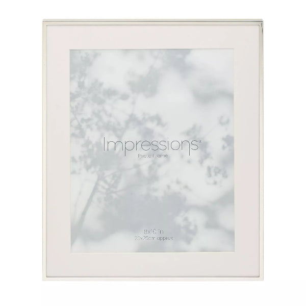 White picture frame with 'Impressions' branding on a white background