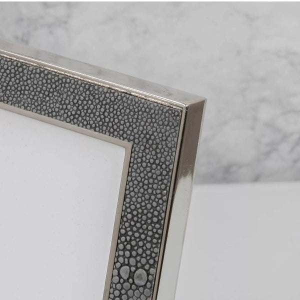 Impressions Elegance Metal Plated Grey Faux Shagreen Frame 5" x 7"