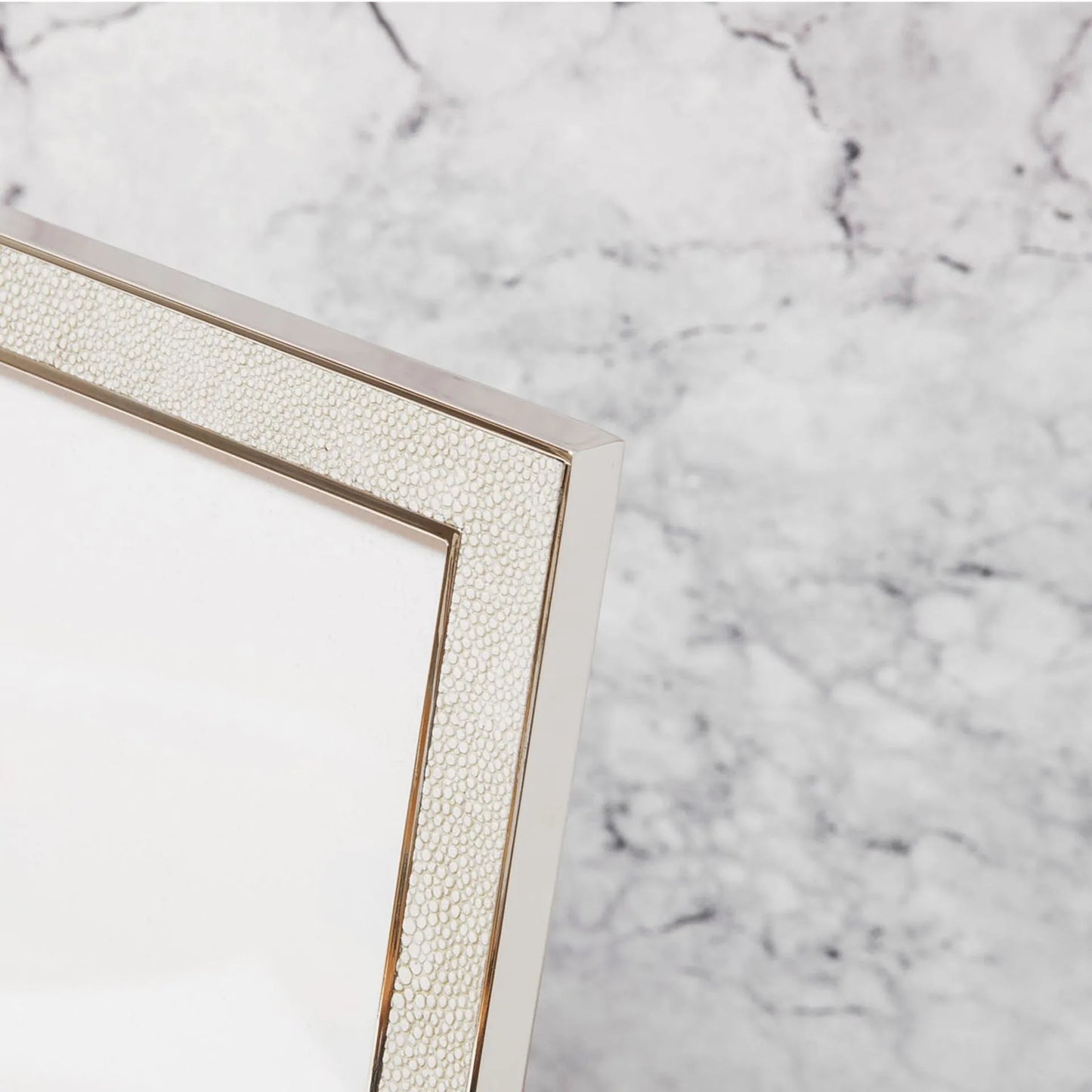 Impressions Elegance Metal Plated Cream Faux Shagreen Frame 8" x 10"